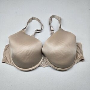 Bali‎ Women Bra 38C Beige T Shirt Underwired Lace Lightly Lined